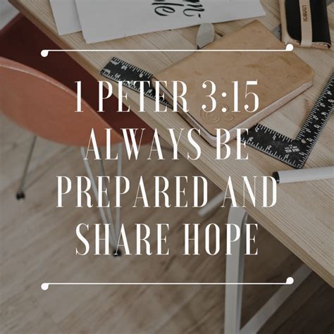 always be prepared to share the hope